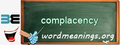 WordMeaning blackboard for complacency